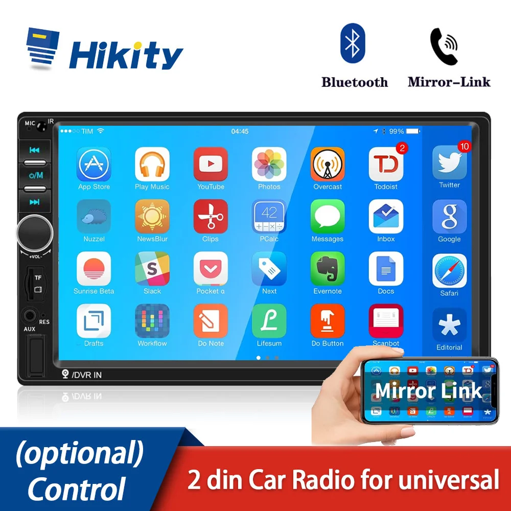 Hikity 7010B / 7023B Autoradio 2 Din Autoradio Stereo 7 "Mirror Link Video Lettore Mp5 Autoradio Per Vw Nissan Hyundai Kia
