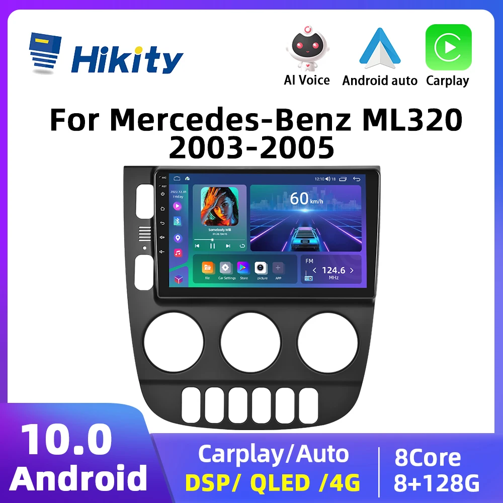 Hikity Autoradio Android Per Mercedes-Benz Ml320 2003-2005 2Din Lettore Video Multimediale Carplay Autoradio Navigazione Gps