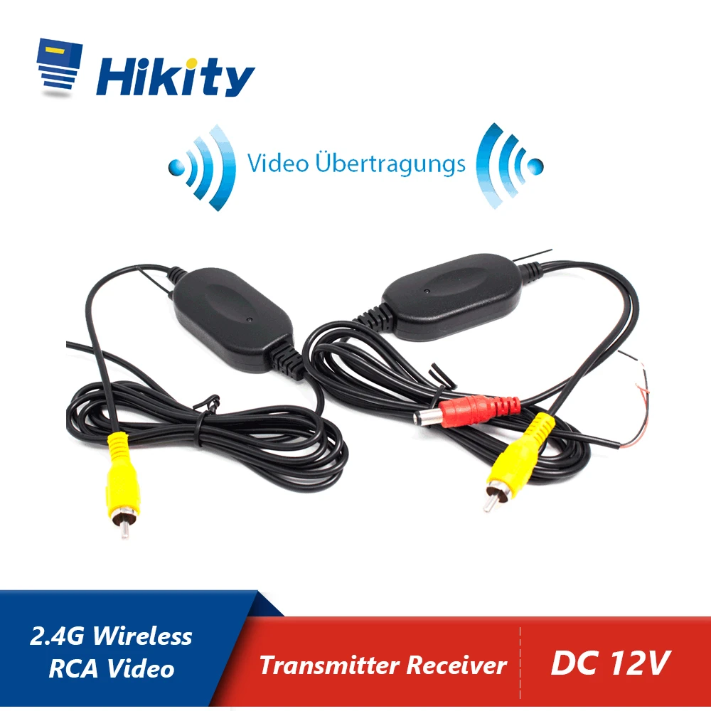Hikity Reverse Parking Backup Cam Monitor 2.4G Wireless Rca Video Trasmettitore Ricevitore Adattatore Kit Per Auto Dvd Telecamera Per Retromarcia