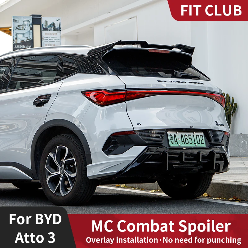 Gt Double Hollow Grande Spoiler Per Byd Atto 3 2022 Yuan Plus Gt Combat Spoiler Wing Tronco Spoiler Body Kit Abs Atto3 Accessori