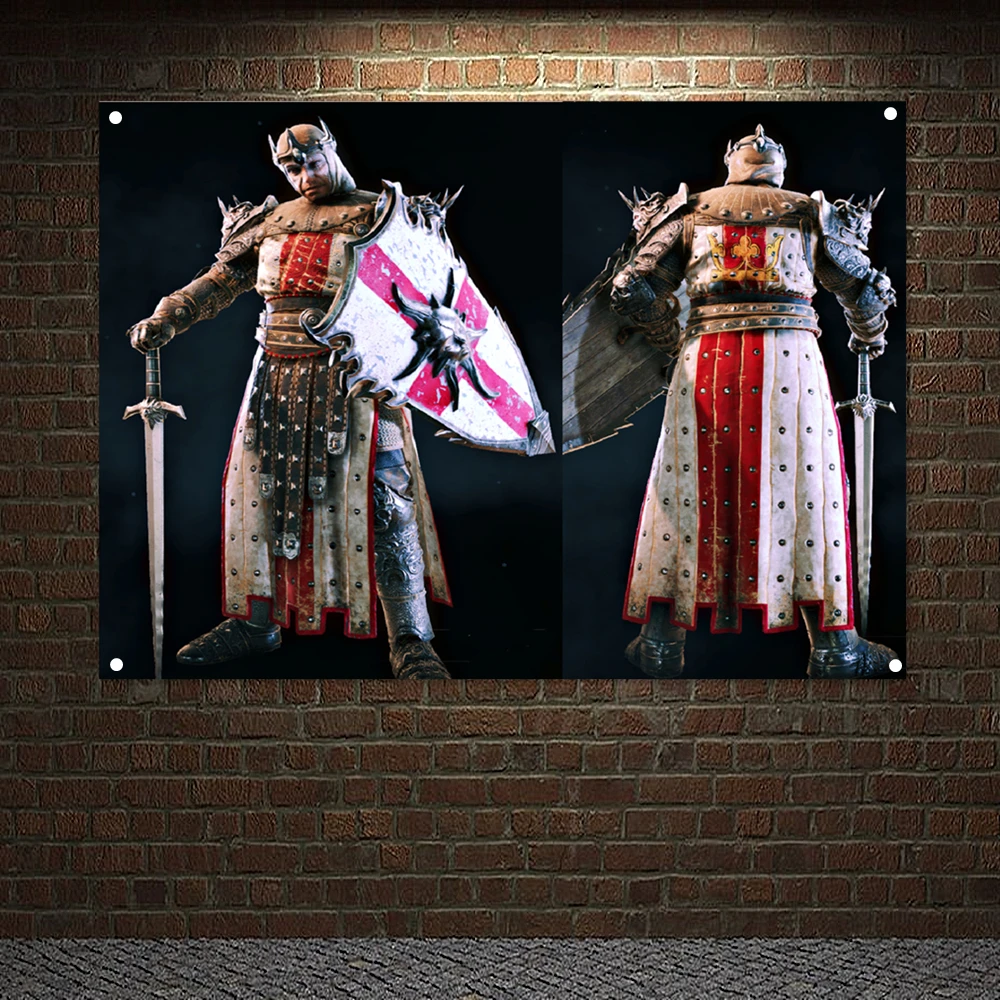 Ancient Combat Legion Poster Wall Hanging Military Art Knights Templar Armor Banner Flag Canvas Painting Background Wall Decor