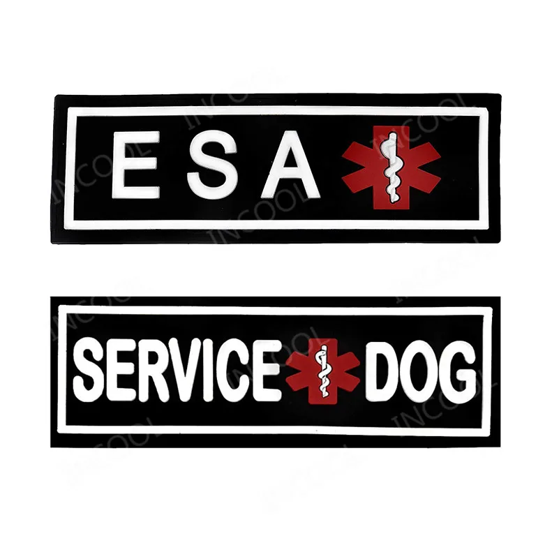 Service Dog Esa Pvc Animal Emotional Patch Patch Militari Emblema Da Combattimento Applique Distintivi In Gomma Per Imbracatura E Gilet Per Cani