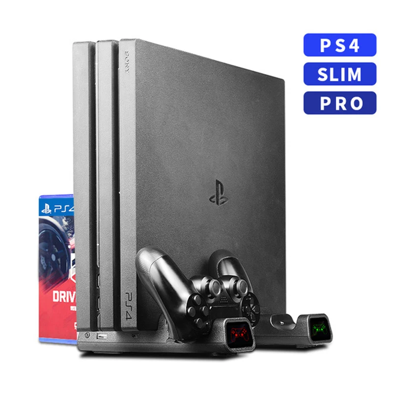 Per Ps4/Ps4Slim/Ps4Pro Caricatore Host Base Di Raffreddamento Ps4 Manubrio Caricatore A Doppio Sedile