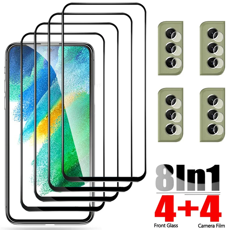 8-In-1, Vetro Temperato + Fotocamera Pellicola Samsung S21 Fe 5G Vetro Temperato S 21 Fe Samsung Galaxy S21 Fe Screen Protector Samsung S21 Fe Glass S
