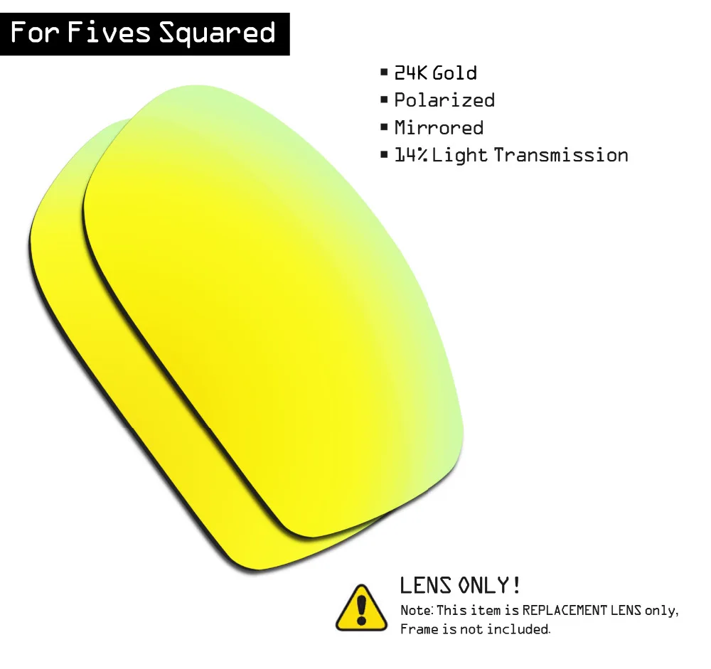 Smartvlt Polarizzati Occhiali Da Sole Lenti Di Ricambio Per Oakley Fives Squared-24 K Oro