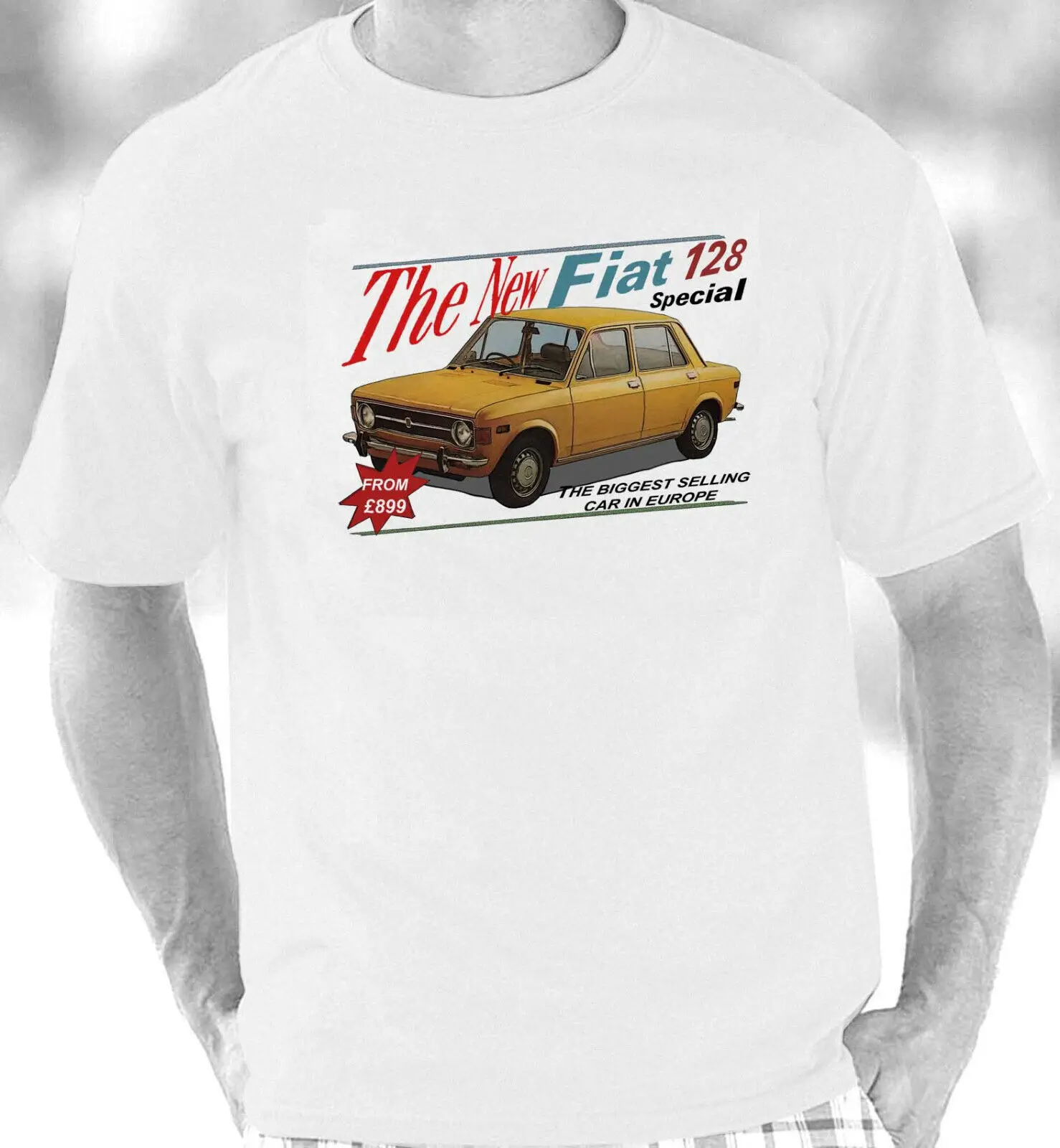 T-Shirt Stile Brochure Retrò Fiat 128 1969
