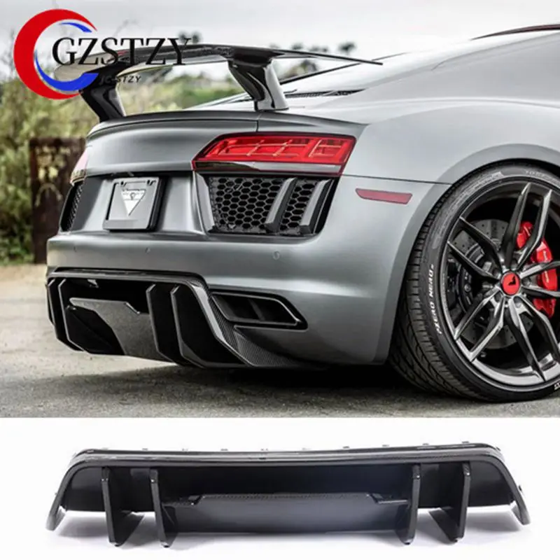 R8 Materiale In Vera Fibra Di Carbonio Paraurti Posteriore Pala Diffusore Kit Carrozzeria Modifica Auto Per Audi R8 V10 Coupe Tuning 2017-2019