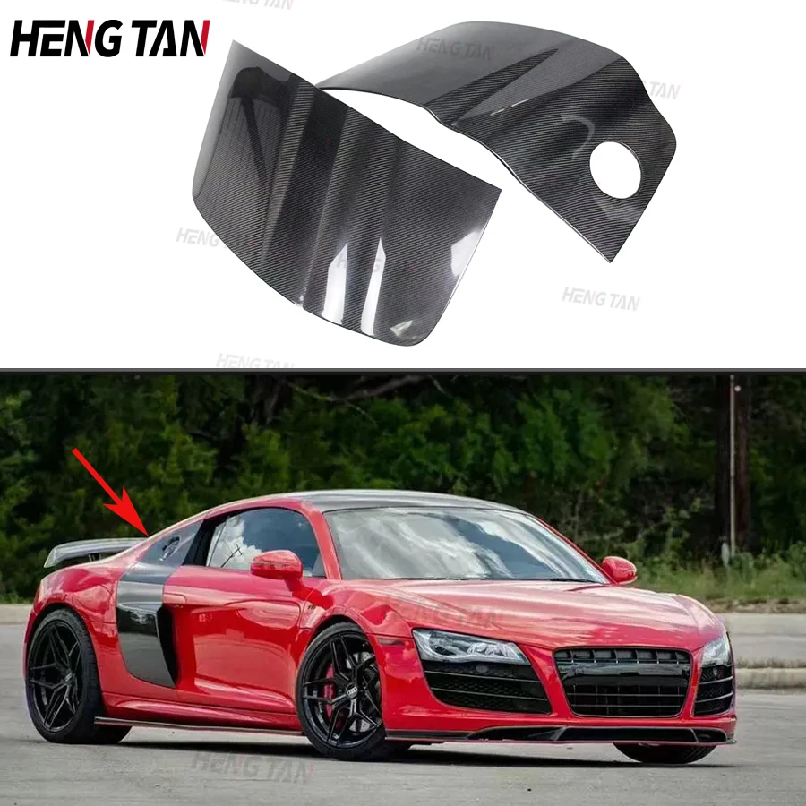 Per Audi R8 V8 V10 2-Door 2008-2015 2Pcs Car Real Carbon Fiber Side Blade Panels Parafanghi Parti Body Kit