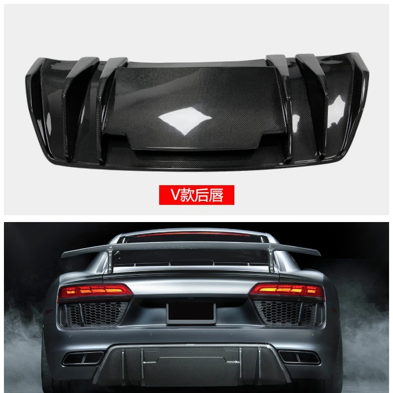 R8 Materiale In Vera Fibra Di Carbonio Paraurti Posteriore Pala Diffusore Kit Carrozzeria Modifica Auto Per Audi R8 V10 Coupe Tuning 2017-2019