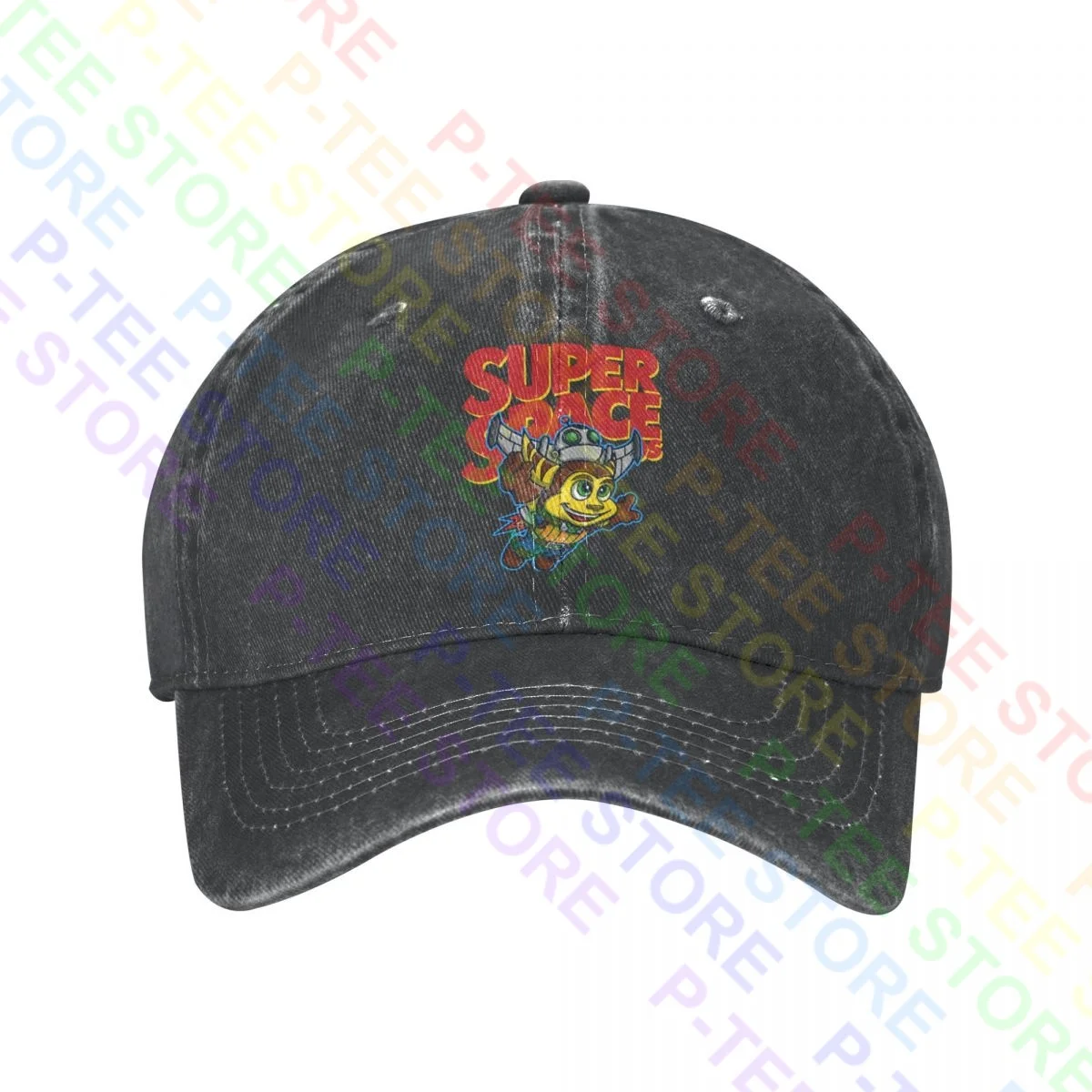 Super Space Bros Ratchet Clank Washed Denim Berretto Da Baseball Trucker Cappelli Hipster All-Match