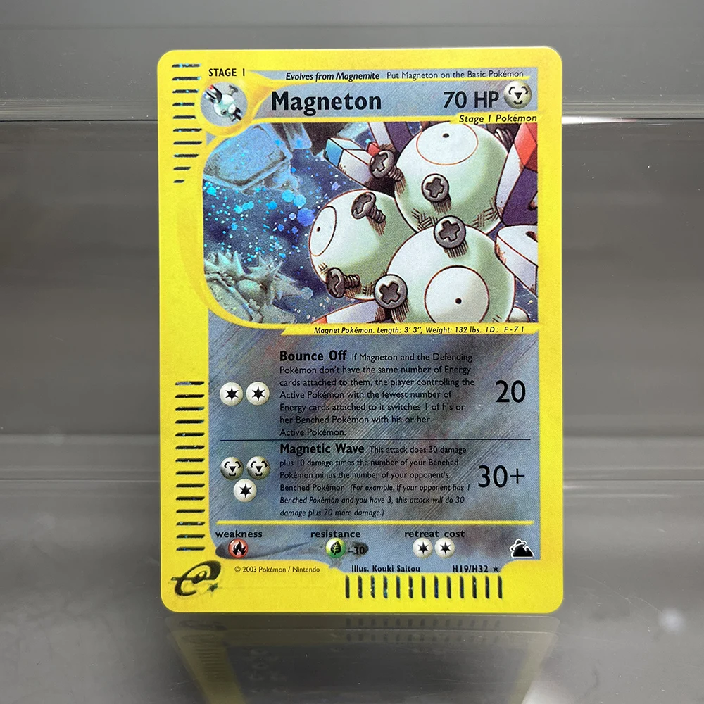 Carte Olografiche Della Serie E-Card Pokemon Magneton Raichu Moltres Flareon Ptcg Carte Di Proxy Carte Di Stagnola Collezione Di Giochi Giocattoli Per