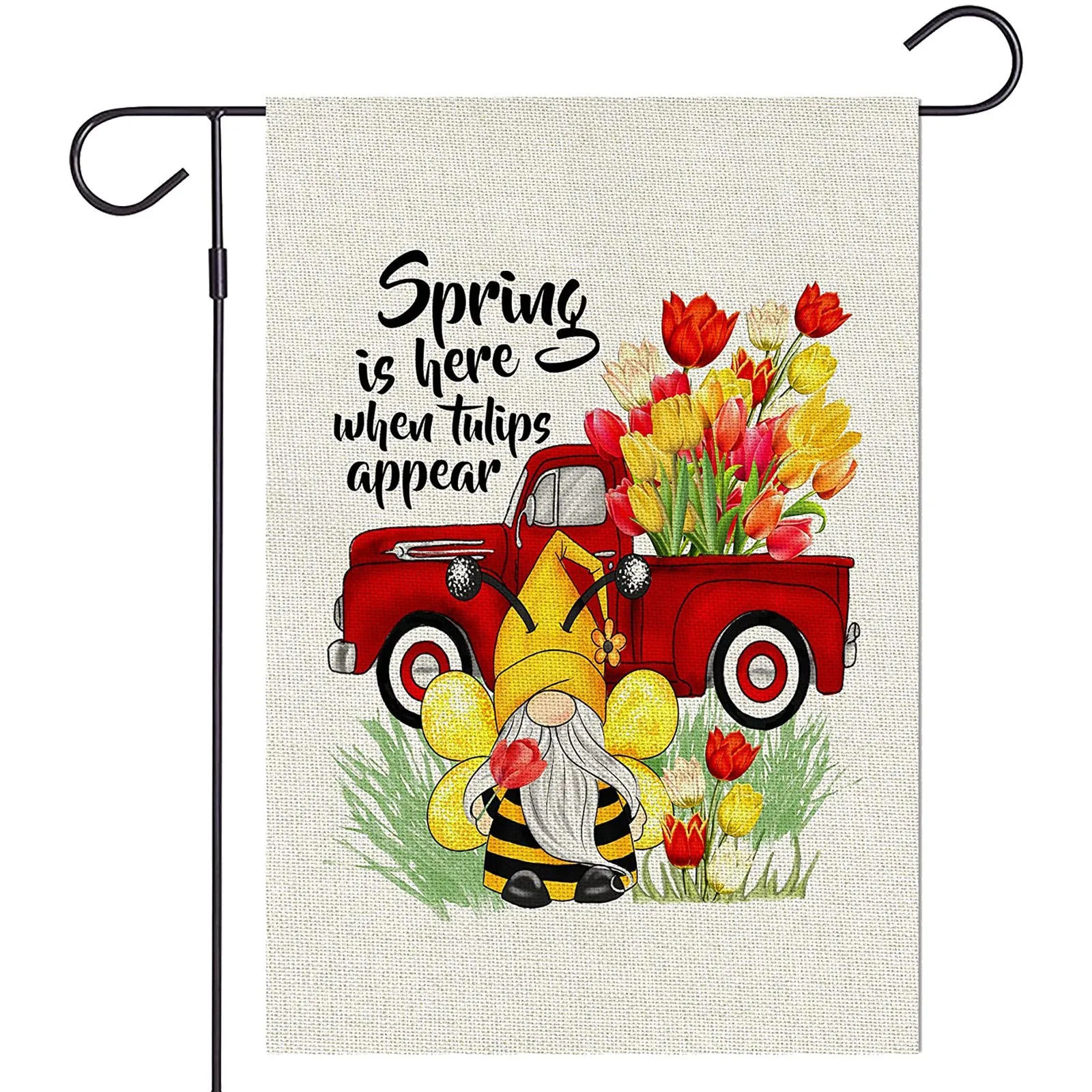 Bee Festival Day Flag Decor Gnome Flag San Valentino Gnome Portico Garden Flag Farmhouse Yard Outdoor Decor Flags For Women Men Gifts