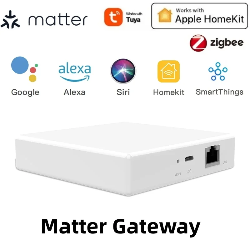 Matter Protocol Smart Thread Hub Zigbee Smart Home Bridge Matter Gateway Hub Support Tuya Siri Homekit Smartthings Alexa Google