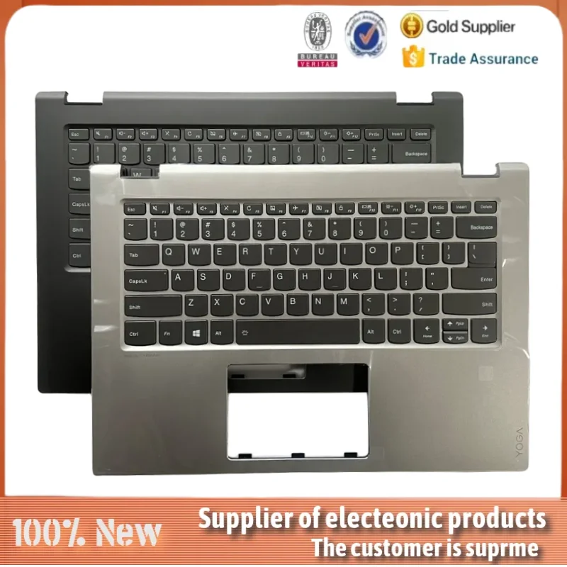 Nuovo Per Lenovo Flex 5 Flex 5-14 Yoga 520/70-14 520-14Ikb Muslimupper Palmrest Top Case Cover Tastiera Lunetta Nera