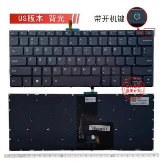 Nuovo Per Lenovo Yoga 520-14 520 -14Ikb 120S-14Iap V14-Iwl V14-Iil V14-Ikb V14-Ada V14-Are Tastiera Usa Retroilluminata (Chiave Di Alimentazione)