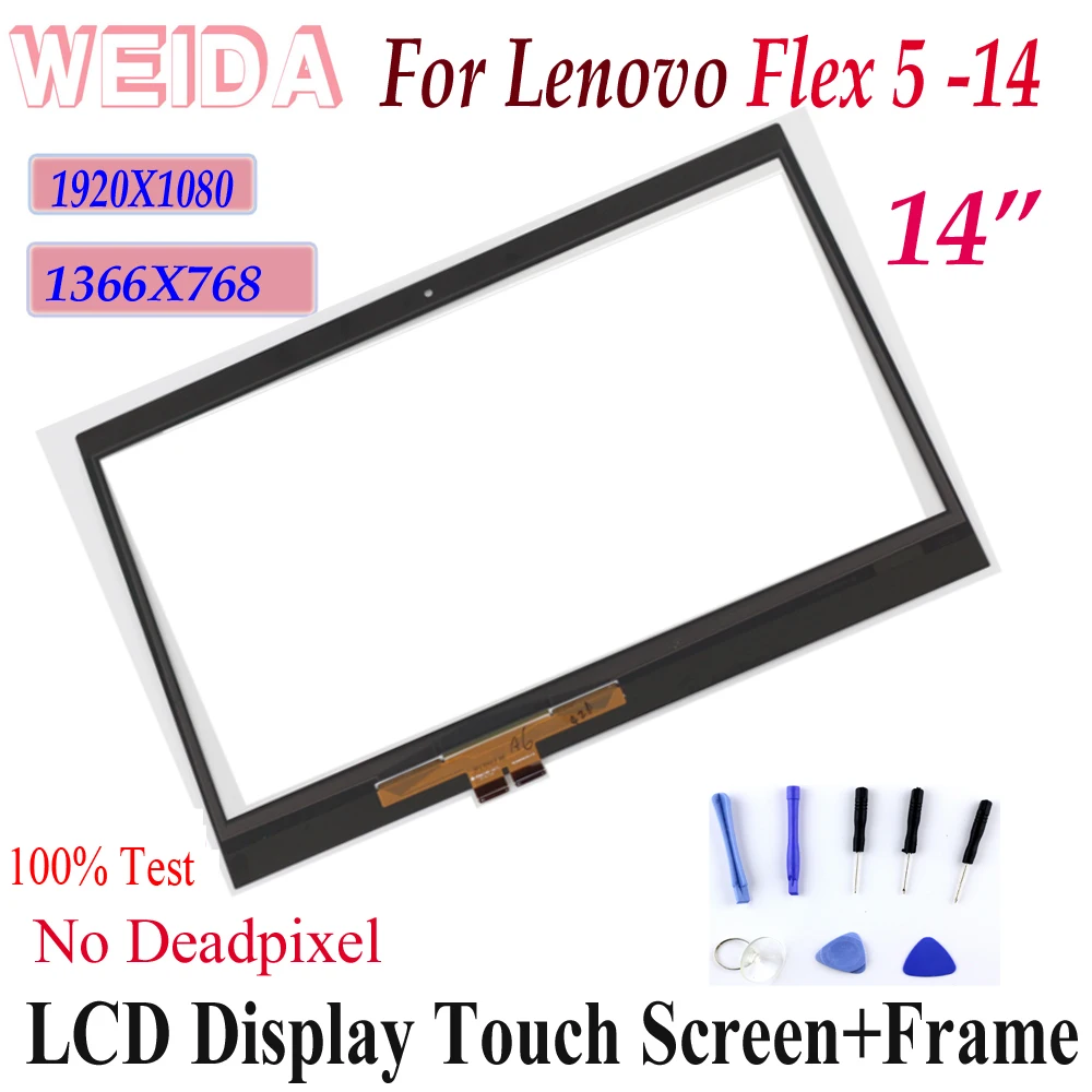 Weida Touch Per Lenovo Flex 5-14 14 "Touch Screen Digitizer Panel Per Lenovo Yoga 520 14 Flex 5 14 Sostituzione Touch Screen
