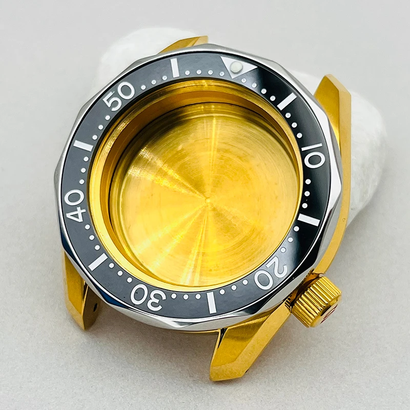Mod Gold Spb185 Spb187 Custodie Per Orologi Argento Fashion Bezel Wave Bottom Cover Adatto A Seiko Nh36 Nh35 Movimenti Parti Di Riparazione Dell'Orolo