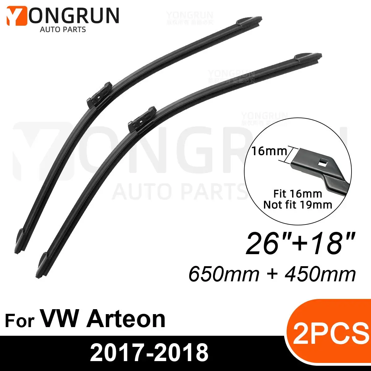 Tergicristalli Anteriori Per Vw Arteon 2017-2018 Spazzola Tergicristallo Gomma 26 "+ 18" Accessori Parabrezza Parabrezza Auto 2017 2018