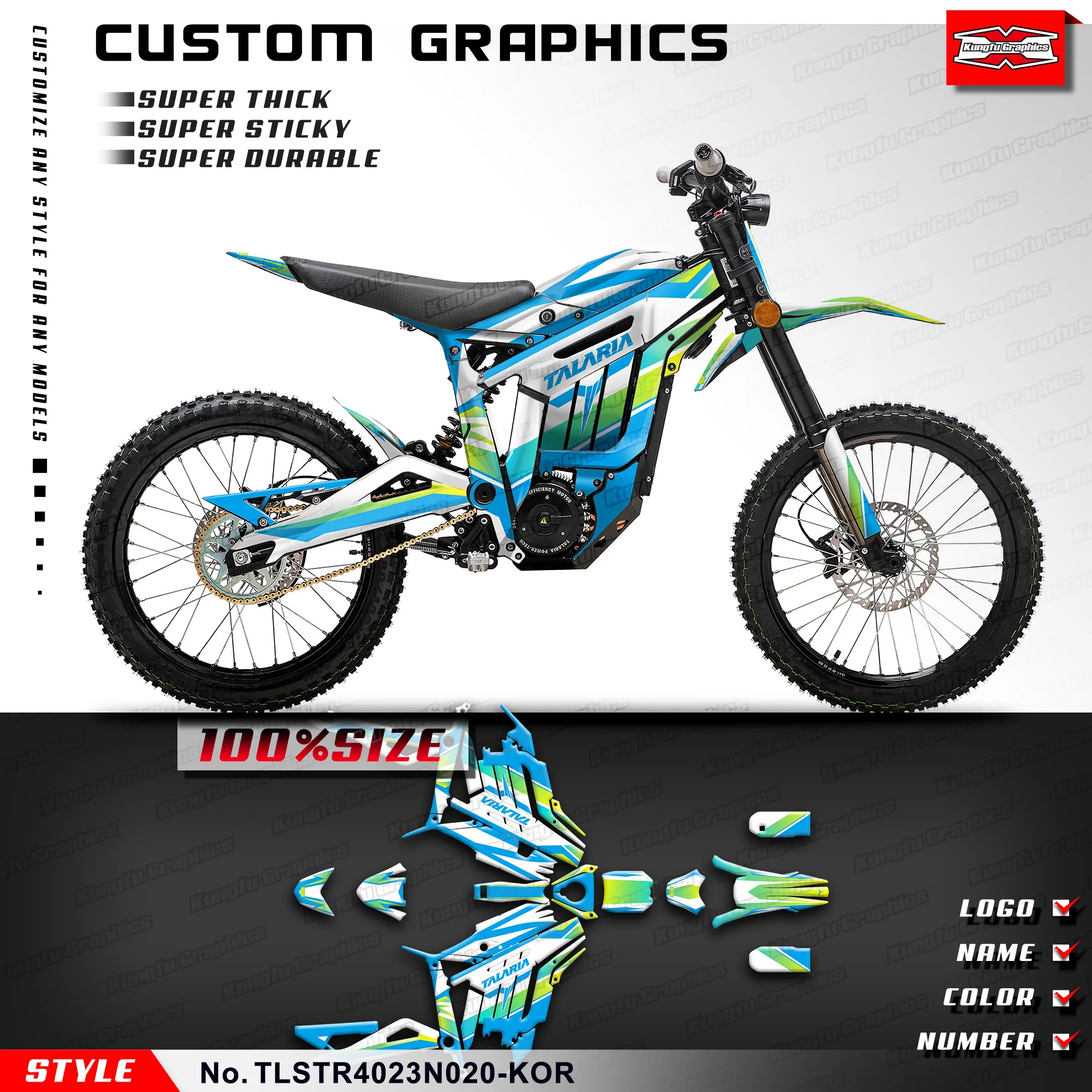 Kungfu Graphics Restyle Stickers Kit Decalcomania Motocross Per Talaria Sting R Mx L1E Sx3 Dirt Ebike