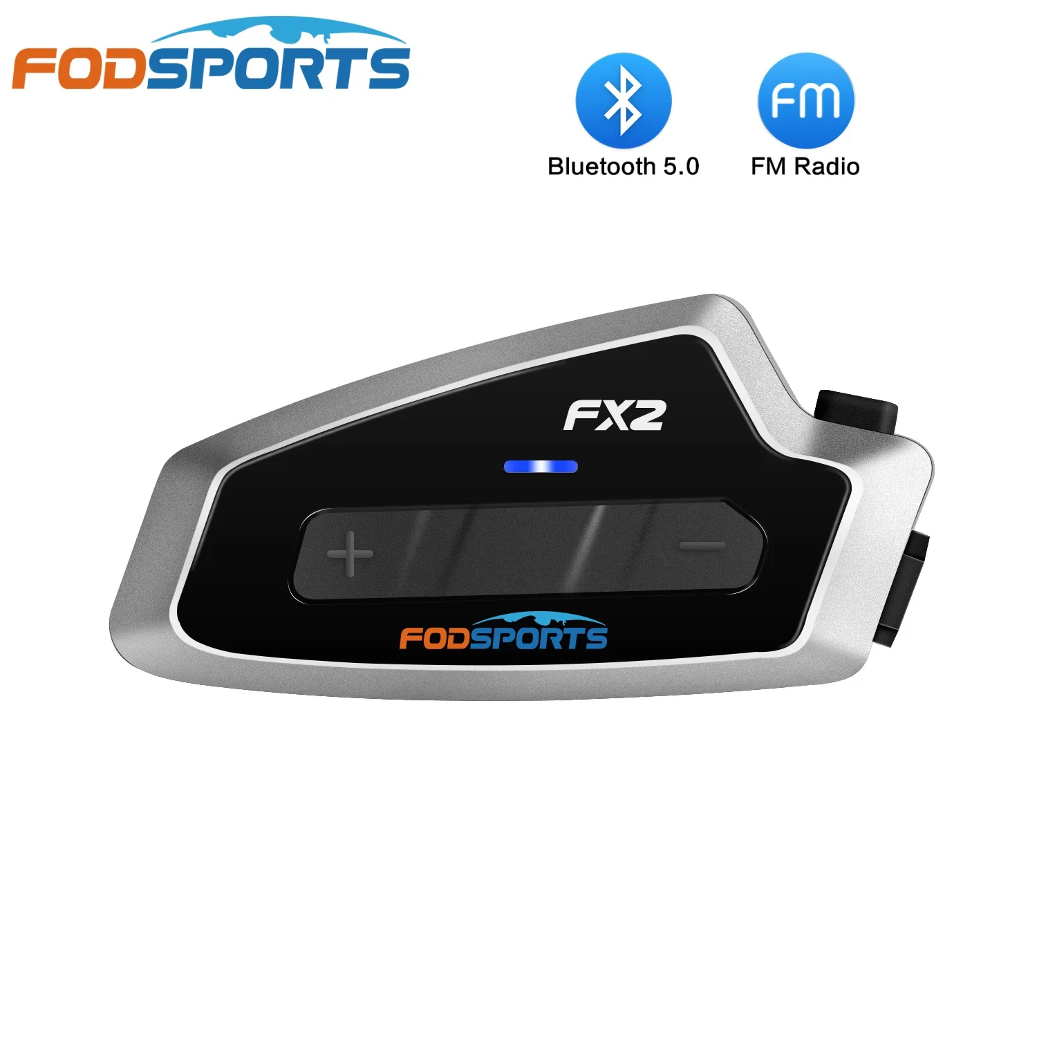 Fodsports Fx2 Moto Interfono Casco Bluetooth 5.0 Auricolare 1000M Moto Impermeabile Bt Interphone Fm Type-C Ricarica Rapida