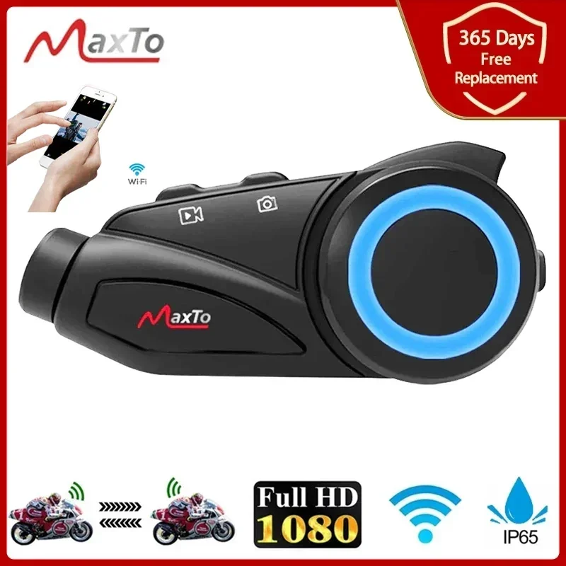 Maxto M3 Moto Bluetooth Casco Auricolare Interfono Impermeabile Sony Lens Wifi Videoregistratore Accoppiamento Universale Interfono Dvr