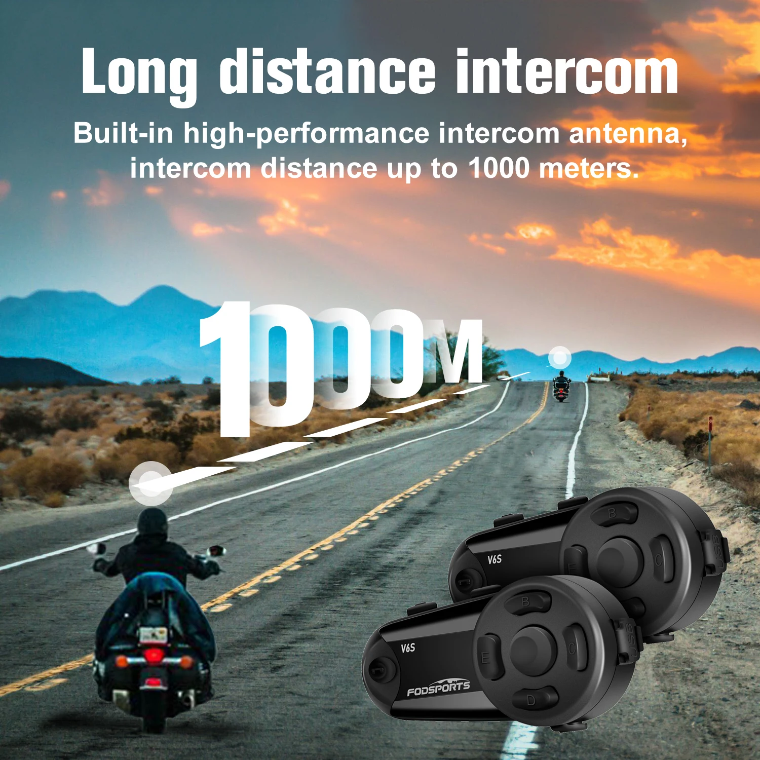 2 Pezzi Headset Sports V6S Auricolare Bluetooth Per Casco 6 Ciclisti Interfono Moto Interfono Intercomunicador Moto Radio Fm Capacete