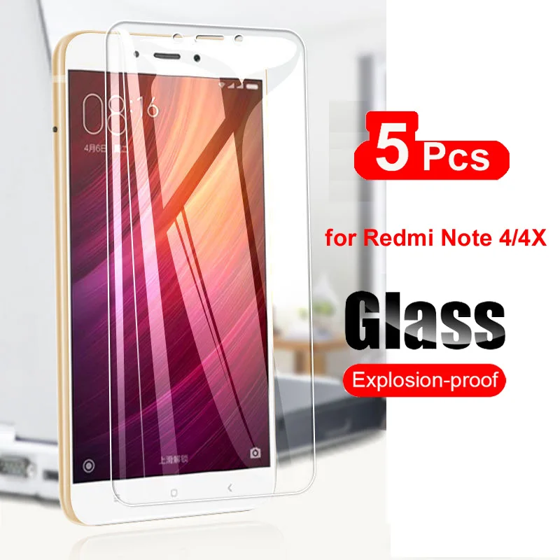 5 Pezzi Di Vetro Temperato Per Xiaomi Redmi Note 4 4X 4A Pellicola Protettiva Per Xiaomi Redmi Note 4X Pellicola Trasparente In Vetro 9H