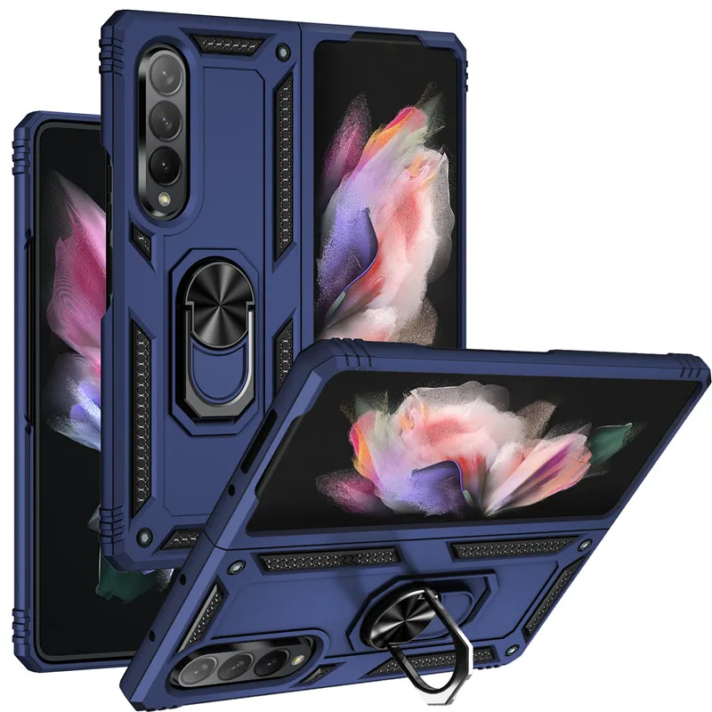 Per Samsung Galaxy Z Fold 3 Custodia Armatura Antiurto Magnete Anello Supporto Supporto Staffa Copertura Per Galaxy Z Fold 3 5G Z Fold 3 Coque