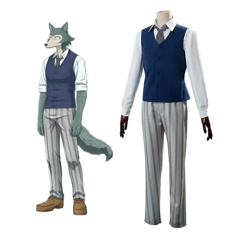 Anime Beastars Animal Rhapsody Beast Superstar Legoshi Costumi Cosplay Aldult Shirt Vest Pants Tie Halloween Suit