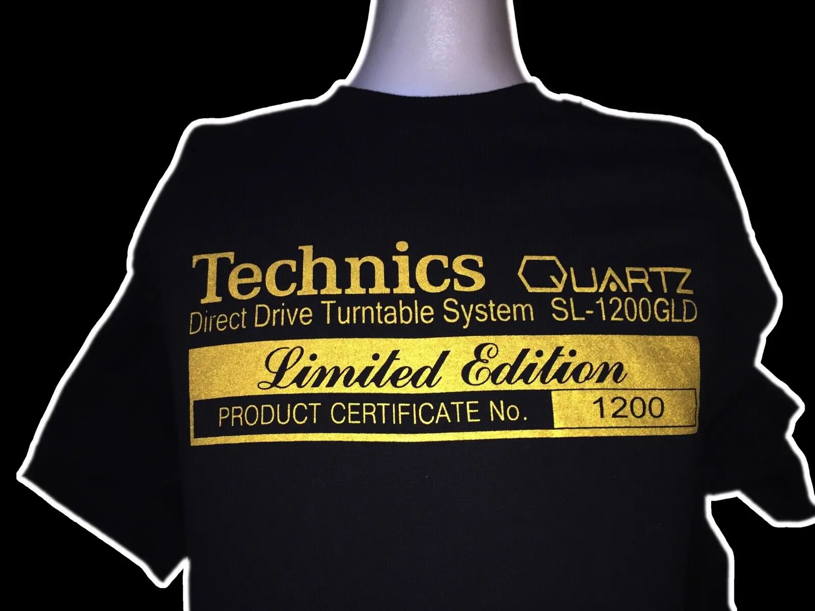Technics Sl-1200 Gld Limited Edition Gold Tshirt Rare Giradischi Dj