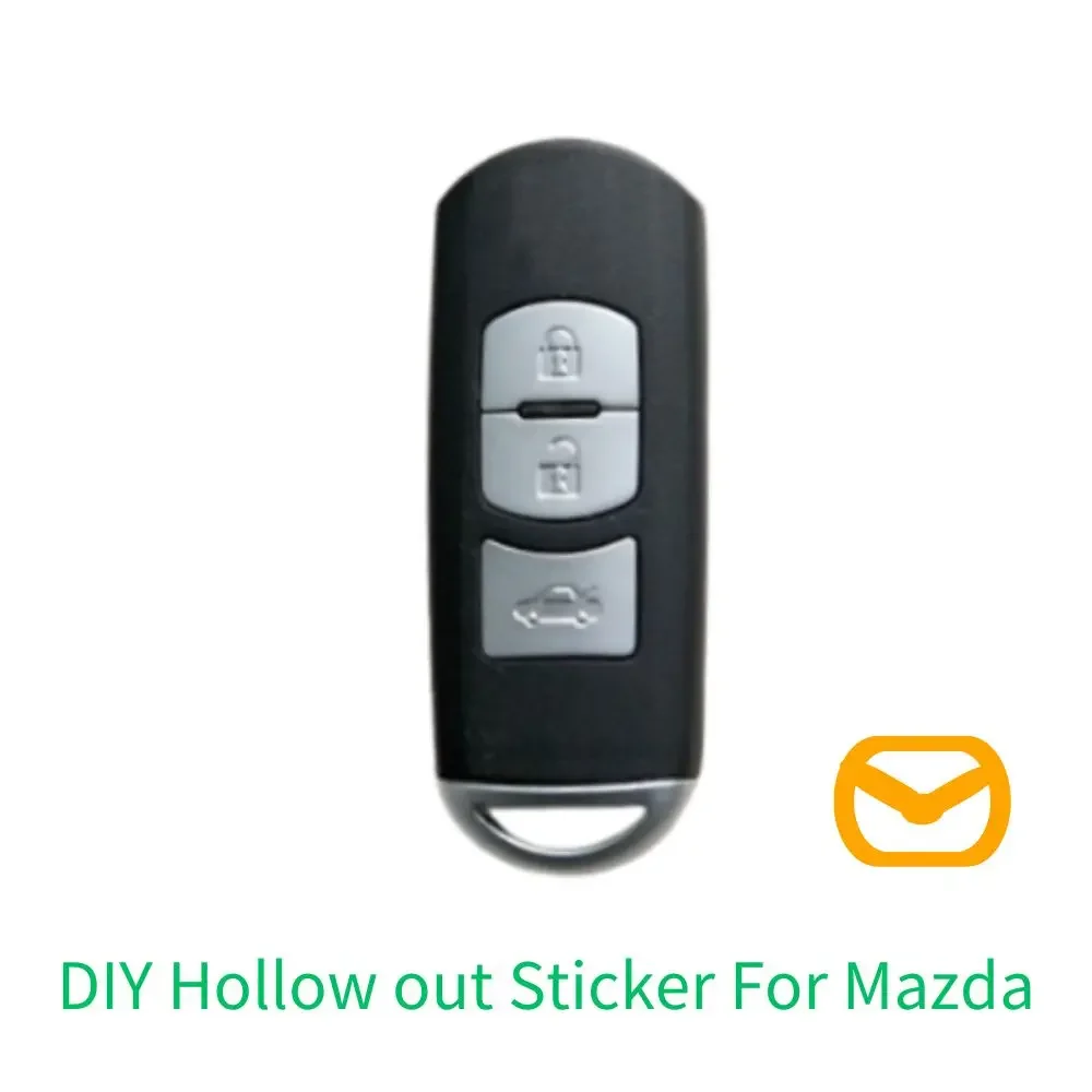 Per Mazda Cx5 Cx3 Cx9 Miata Rx7 Cx30 90 Car Key Shell Telecomando Cover Fob Case Keydiy Hollow Out Sticker Emblem Badge Label