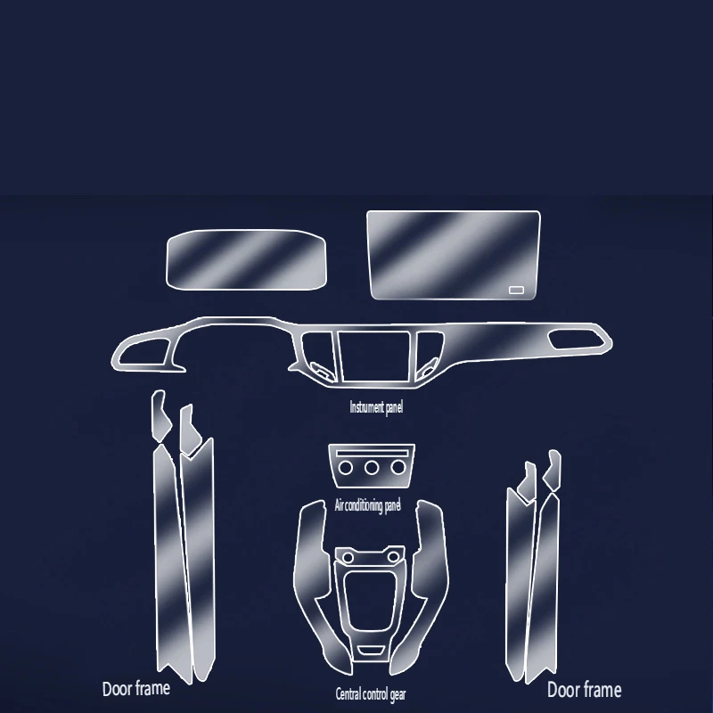 Per Volkswagen Vw T-Roc Troc 2021-2023 Tpu Pellicola Trasparente Adesivo Interno Console Centrale Ingranaggio Navigatore Porta Accessori Auto