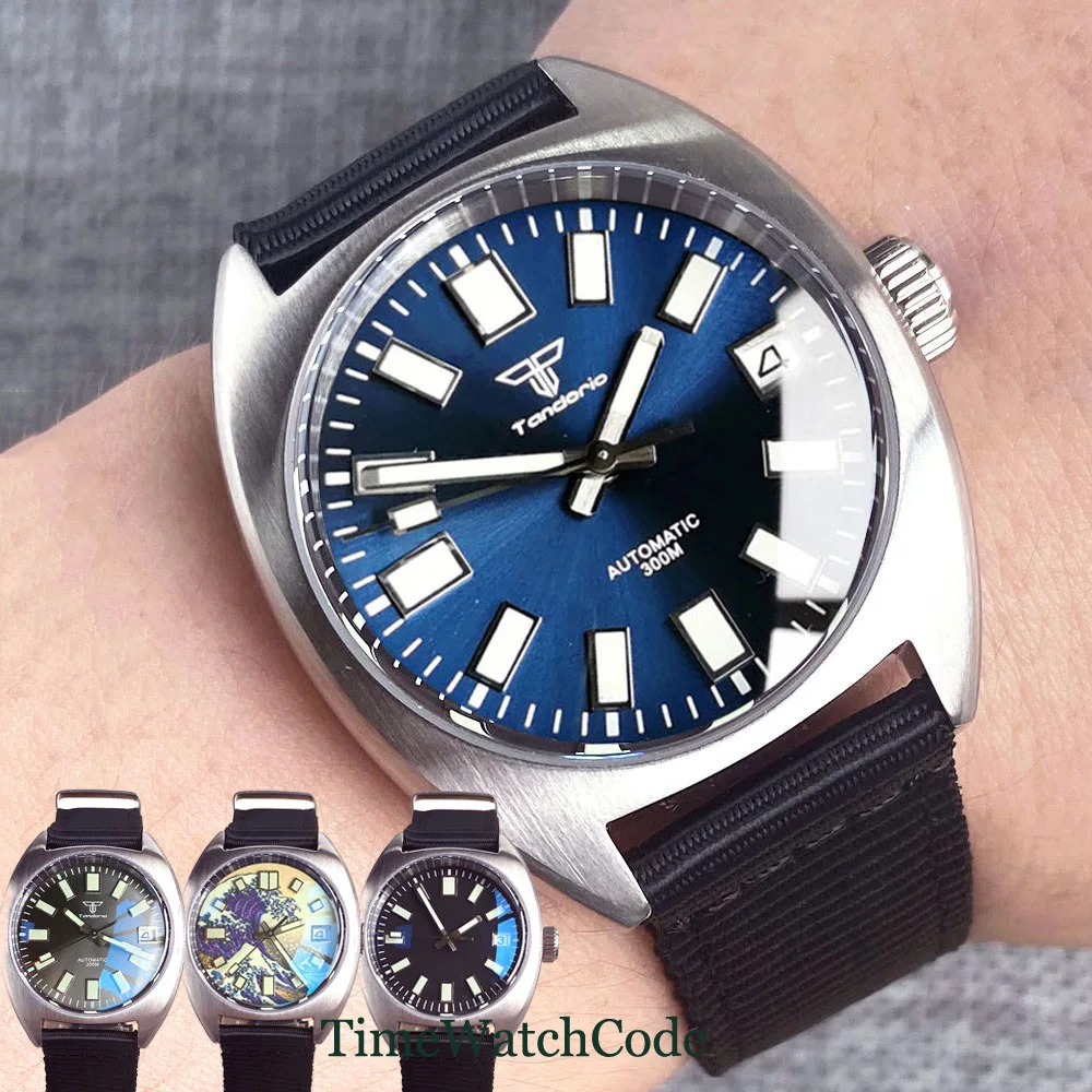 Tandorio 20Atm Diver Orologio Automatico Per Uomo Nh35 Pt5000 36Mm 200M Resistenza All'Acqua Quadrante Luminoso Rivestimento Ar Cristallo Zaffiro