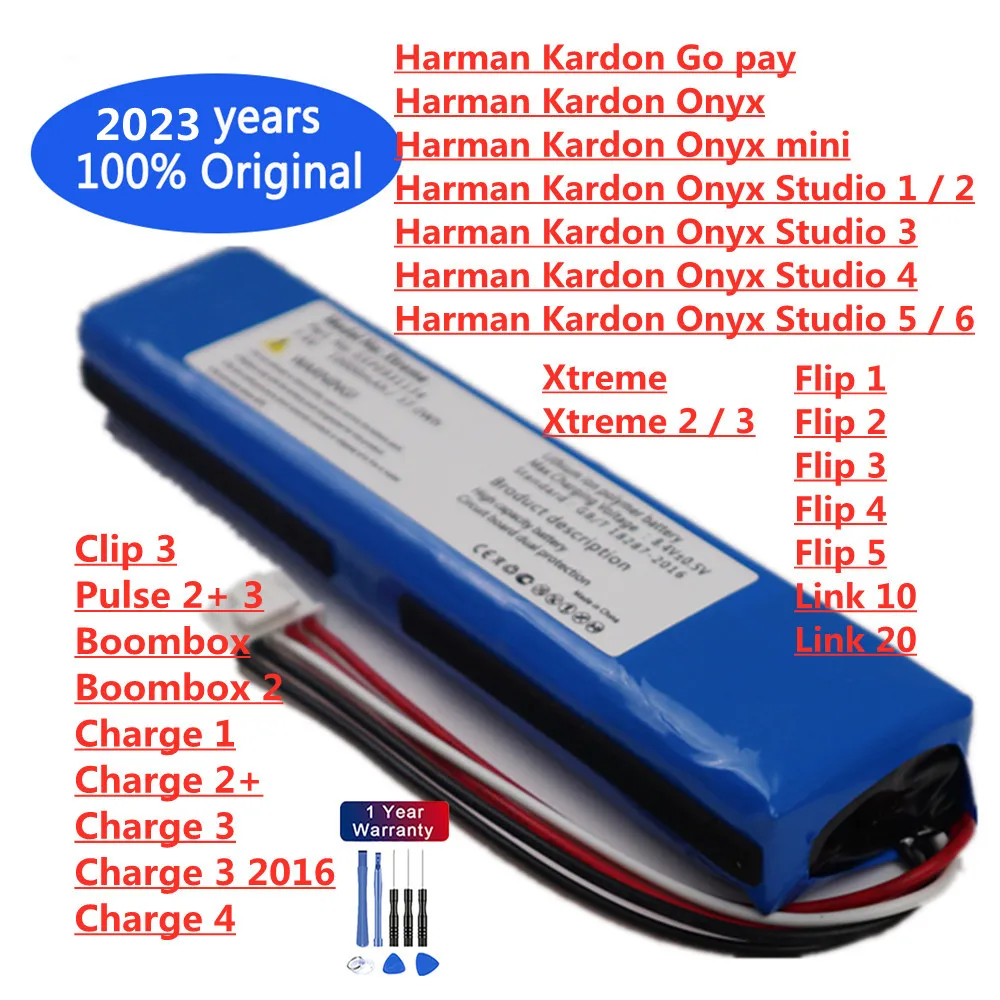 Batteria Originale Jbl Xtreme Boombox Flip Clip Carica Impulso Harman Kardon Go Pay Onyx Studio 6 5 4 3 2 Link 20 10 Altoparlante Bateria