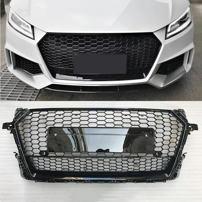 For Audi Tt Tts Mk3 Fv/8S 2015 2016 2017 2018 Honeycomb Sport Mesh Ttrs Style Hex Grille Grill Black Silver