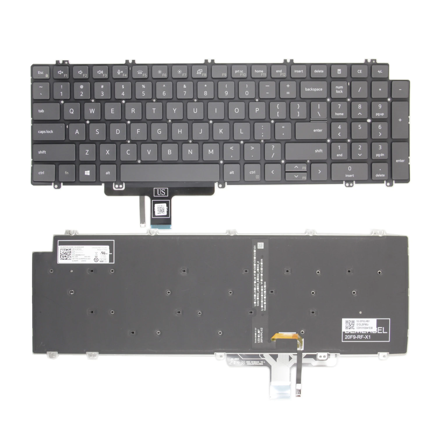 100% Nuovo Originale Us Per Dell Latitude 5520 5521 Precision 3560 3561 P104F 0 N7N16 Musliminglese Tastiera Del Computer Portatile Retroilluminata
