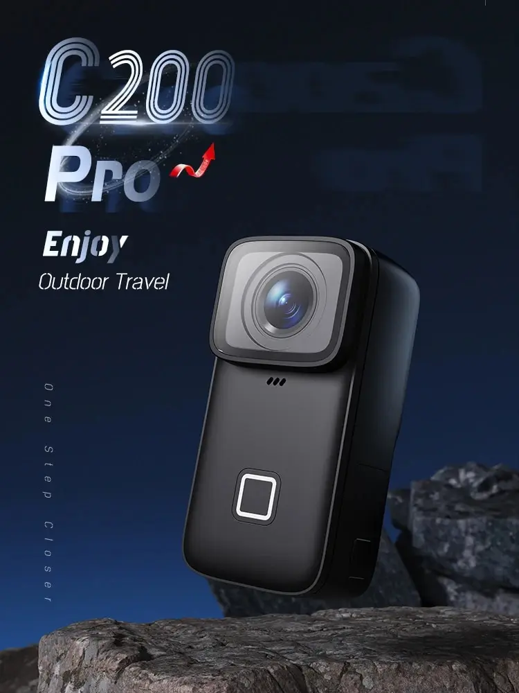 Sjcam C200 Pro 4K Action Camera Con Corpo Portatile 5M Impermeabile Fhd 6-Axis Gyro Video Body 5G Wifi Visione Notturna Sport Dv