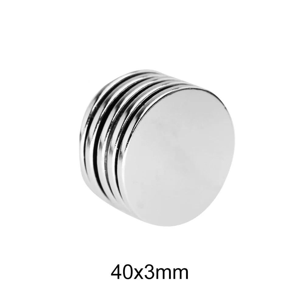 1/2/5/10Pcs 40X3 Potenti Magneti Rotondi N35 Potenti Potenti Magneti Magnetici 40X3Mm N35 Disco Magnetico Al Neodimio Di Terre Rare 40*3Mm