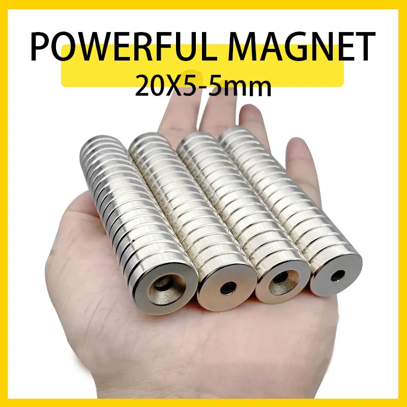 2 ~ 50Pcs 20 X5-5Mm Anello Rotondo Magnete Al Neodimio Potenti Magneti Permanenti Ndfeb Di Terre Rare 20Mm X 5Mm - 5Mm 20*5-5