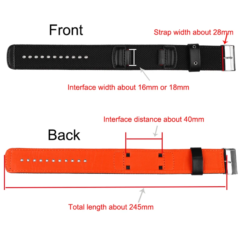 Cinturino In Pelle Di Nylon 16Mm Per Casio G-Shock Aw-591 Aw-590 Awg-M100 Gw-5000 Dw5600 Gw-M5610 Cinturino In Tela Cinturino Nero