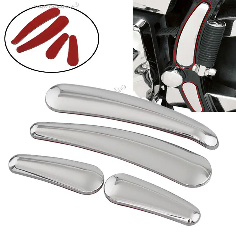 Moto Chrome 3D Curvo Forcellone Telaio Della Copertura Di Inserimento Per Harley Softail Heritage Springer Deluxe Bad Boy Fat Boy Flstf