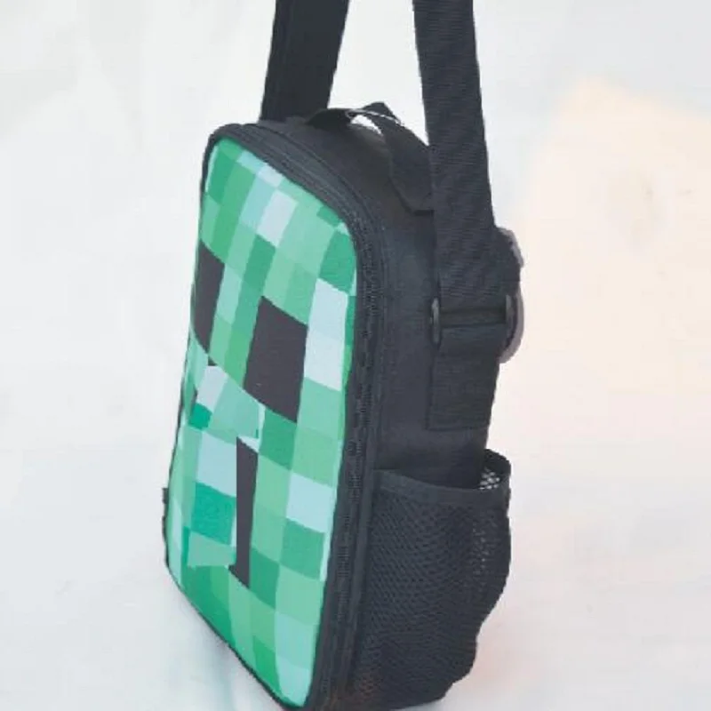 Borsa Creeper Borsa Da Pasto Minecrafte Borsa A Tracolla Isolante Creeper Borsa Da Pranzo Per Studenti Carina Sport All'Aria Aperta Giocattolo Oxford 