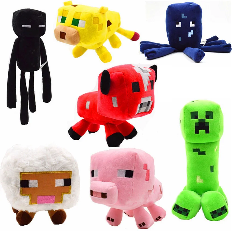 7 Pz/Set Gioco Minecraft Farcito Peluche Gioco Bambola Creeper Calamari Mooshroom Enderman Ocelot Maiale Pecora Bambini Regalo Per Bambini