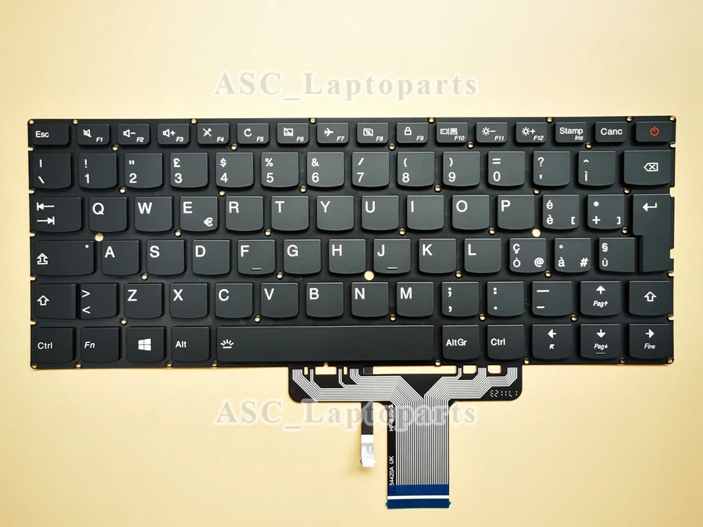 Nuova Tastiera Italiana Tastiera Italiana Per Lenovo 710S-13Isk Muslimate 710S Plus-13Ikb Touch Black Senza Cornice, Retroilluminata