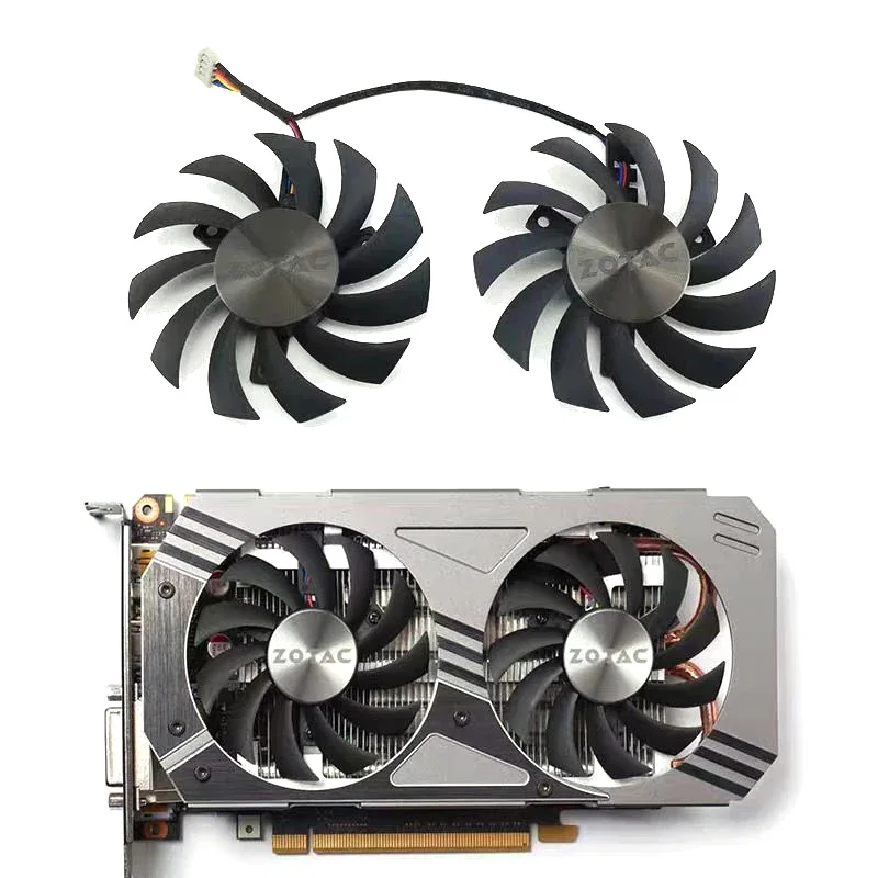 2 Pezzi 75Mm Dc 12V 0.35A Ga81S2U Cooler Gtx 1060 Gpu Cooler Per Zotac Gtx 950 960 1060 Ventola Di Raffreddamento