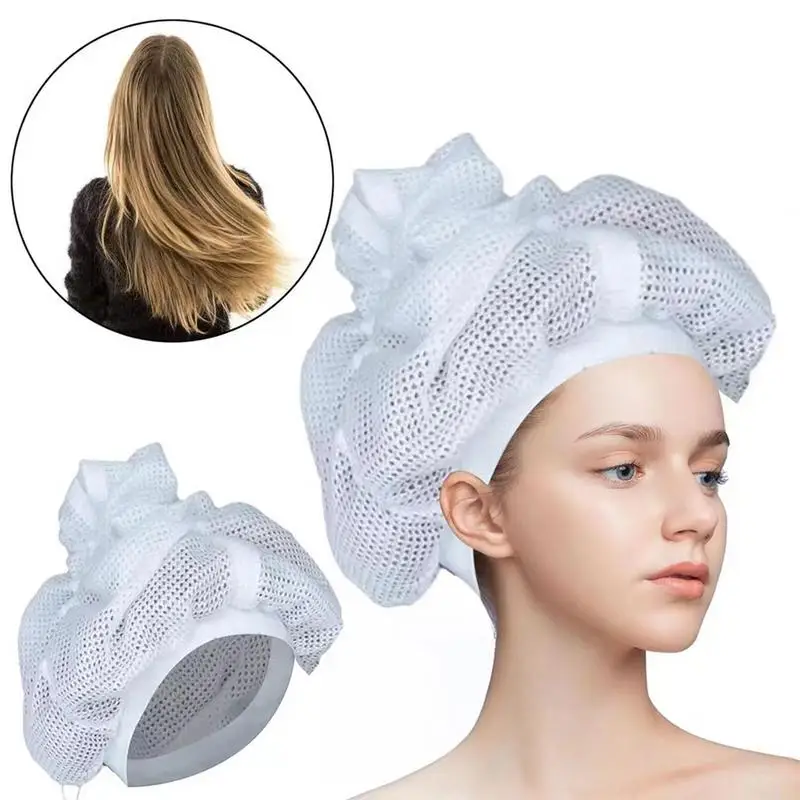 Net Plopping Bonnet Mesh Hair Bonnet Mesh Hair Drying Cappe Riutilizzabili Retina Per Capelli Snoods Con Coulisse Per Donne Ragazze