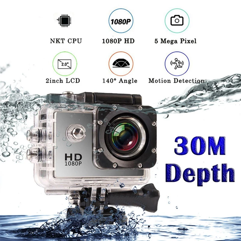 1 Pz Mini Fotocamera Professionale Casco Sportivo All'Aperto Action Camcorder Mini Fotocamera Per Gopro