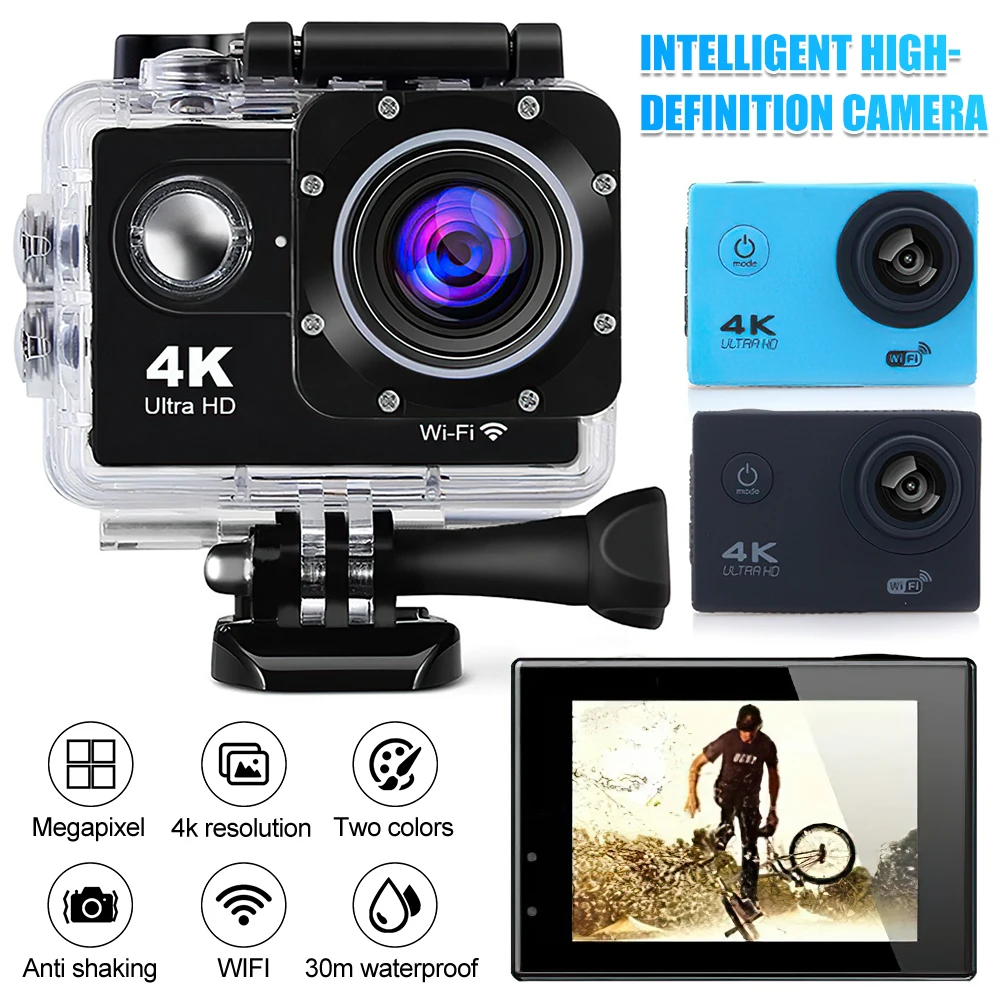 4K Action Camera Wifi 2.0 Pollici 170D Casco Impermeabile Subacqueo Registrazione Video Telecamere Sportive 12Mp Dv Videocamere Registratore