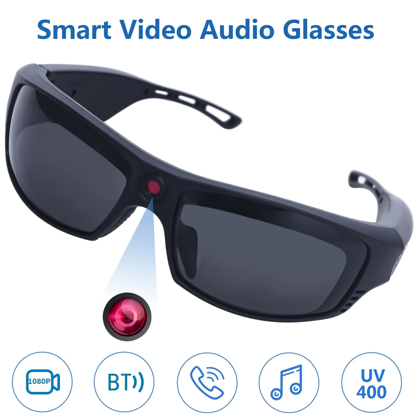 1080P Mini Camera Video Occhiali Registrazione Occhiali Da Sole Sportivi Con Altoparlanti Bluetooth Chiamata Action Camera Musica Smart Glasses