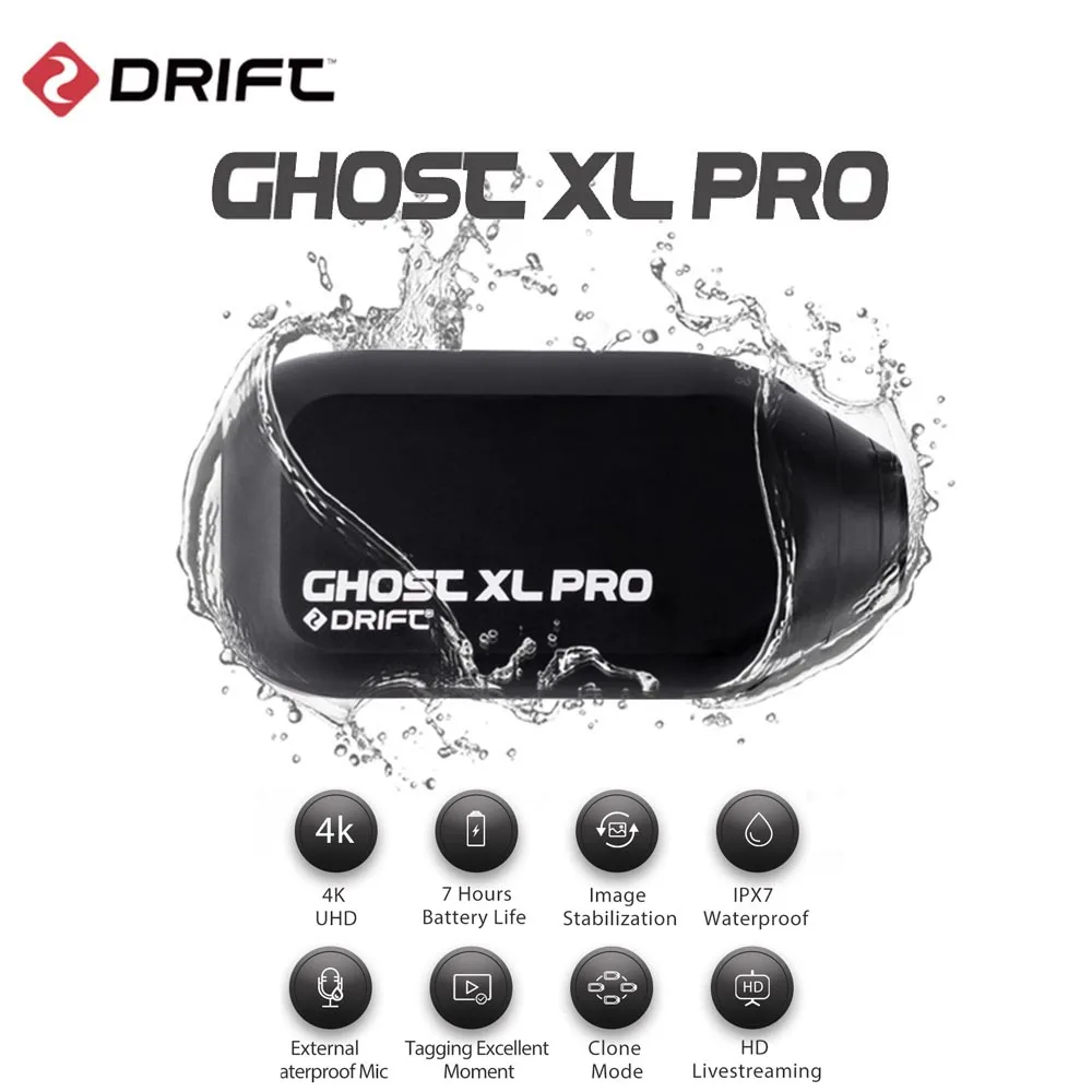 Drift Ghost Xl Pro 4K + Hd Sport Action Videocamera 3000Mah Ipx7 Impermeabile Wifi Casco Fotocamera Per Moto Bicicletta Head Cam